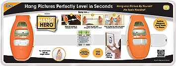 Hang Hero - All in One Picture Hanging System! Measures Frame, Levels and Inserts Nails at The Perfect Depth and Angle. Includes Hang Hero Unit and (50) #17 Brad Nails!