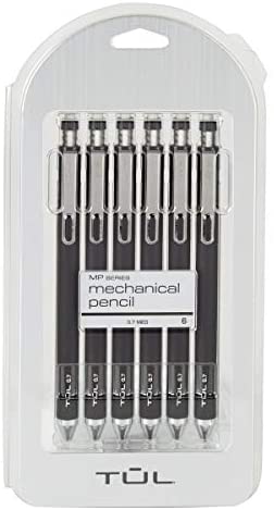 TUL Mechanical Pencils, 0.7 mm, Black Barrels, Pack of 6 Pencils