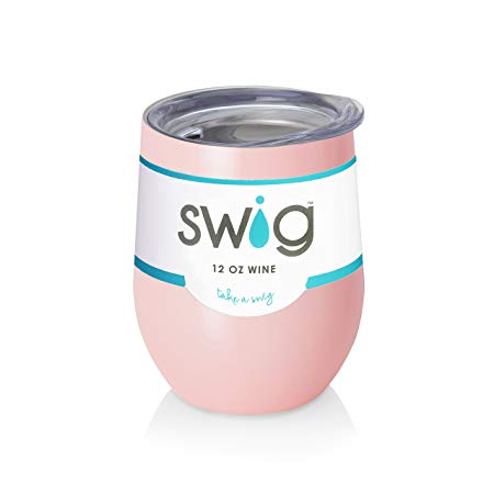 SWiG Double-Walled Vacuum Insulated Wine Tumbler, 12 Ounce, Pink