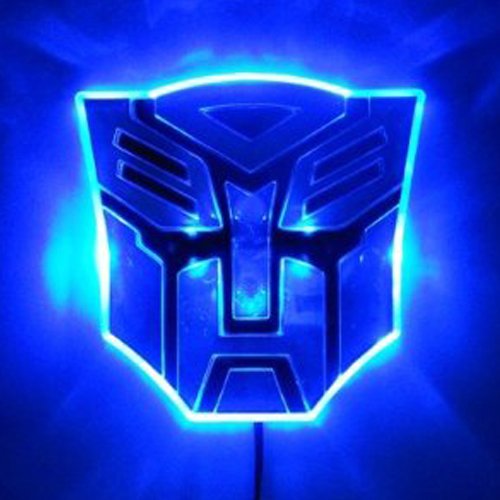Edge Glowing LED Transformers AUTOBOTS Car Emblem - BLUE