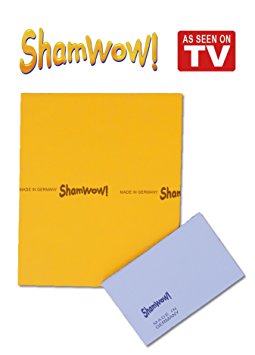 The Original Shamwow - Super Absorbent Multi-purpose Cleaning Towel Cloth, Machine Washable, Will Not Scratch (1 Orange, 1 Blue)