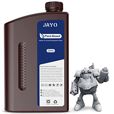 JAYO 3D Plant-Based Resin, 405nm, UV Rapid Photopolymer, Low odour/Low Shrinkage/High Precision, Suitable for 2K/4K/6K/8K LCD/DLP/SLA 3D printer, 2000 gram, Light Grey