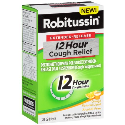 Robitussin Extended-Release 12-Hour Cough Suppressant (Orange Flavor Liquid, 3 fl. oz. Bottle)