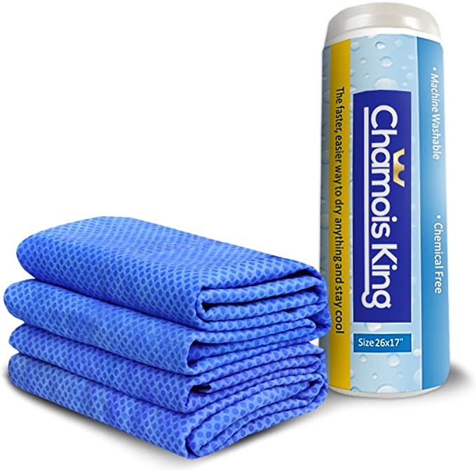 Chamois Cloth Drying Towel Ideal for Car Detailing. Dry Auto, Boat, Spills or Anything with the 26x17 Super Absorbent Shammy. Cooling Towel for Hot Weather or Sports. Soft,, Machine Washable & Guaranteed. One 1 Towel Per Tube