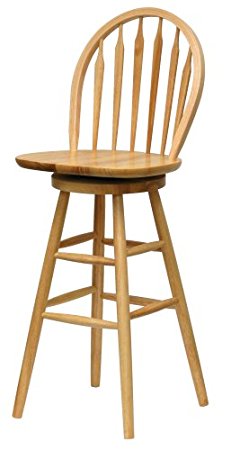 Winsome Wood 30-Inch Windsor Swivel Seat Bar Stool, Natural