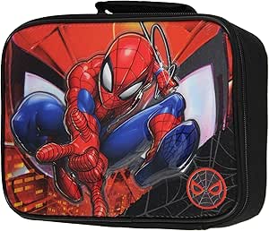 Marvel Spiderman Raised Design Lunch Box Insulated Superhero Lunch Bag Spider-Man Lunch Tote