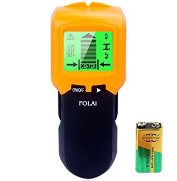 FOLAI Stud Finder Multi-Scanner Stud Finders Wall Detector Center-Finding with LCD Display and Sound Warning for AC Live Wire, Wood, Metal