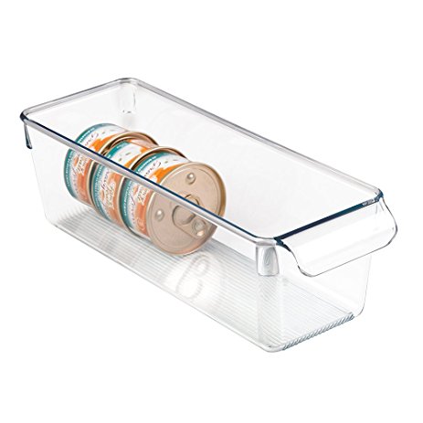 mDesign Canned Cat Food Organizer Bin for Pet Storage - Clear