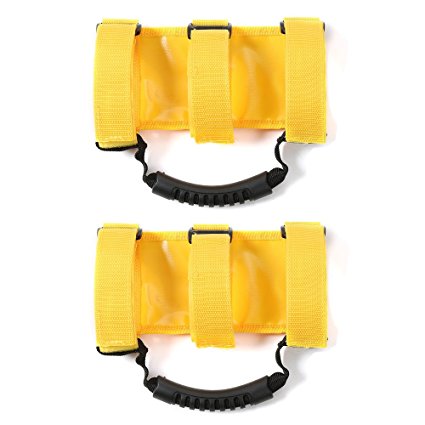 Roll Bar Wide Grab Handle for Jeep Wrangler JK JK TJ YJ CJ (Yellow)