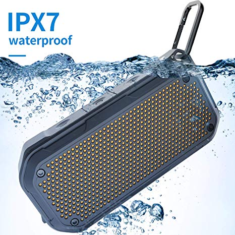 IPX7 Waterproof Bluetooth Shower Speaker - Wireless Portable Outdoor Speakers 8-Hour Playtime Loud Volume with Mic AUX TF Card Slot for Bath Pool Kayaking Beach Hiking Climbing Home Party Travel