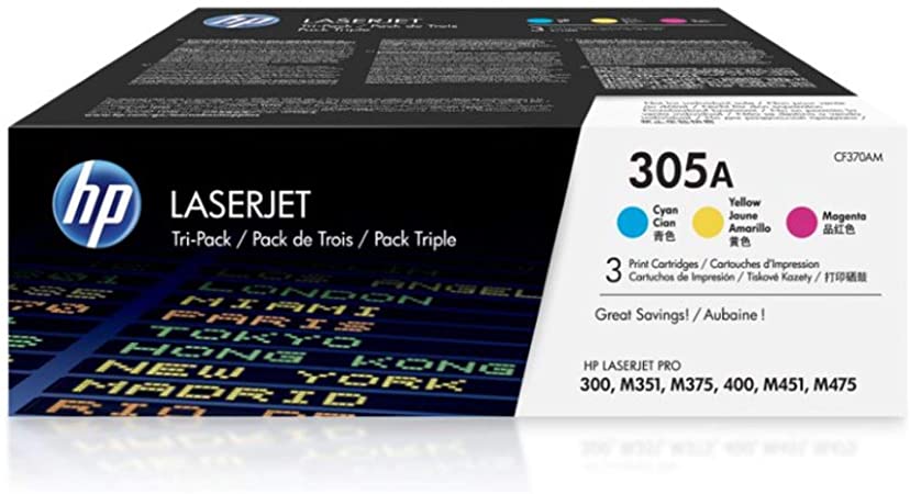 HP 305A | CE411A, CE412A, CE413A | 3 Toner Cartridges | Cyan, Yellow, Magenta