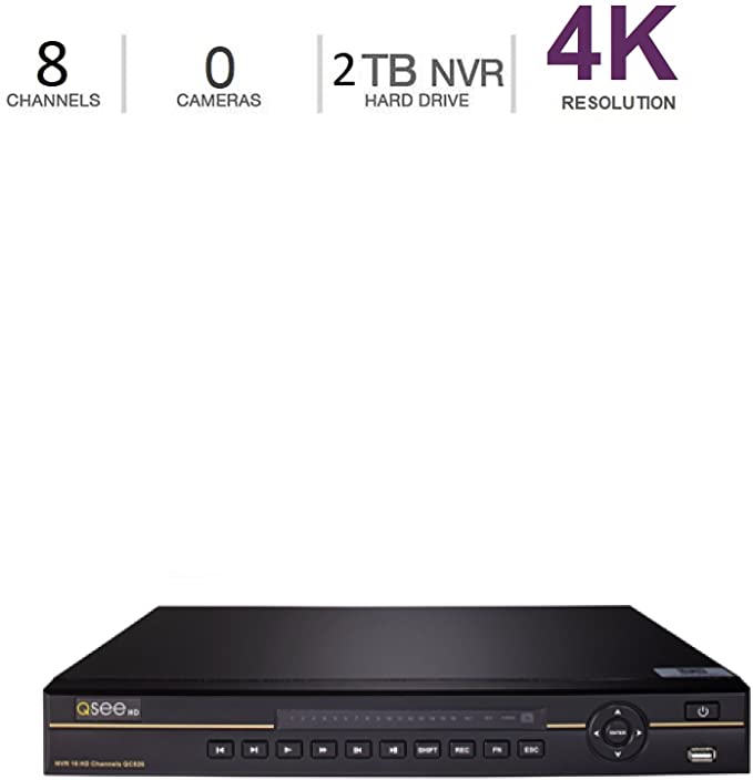 Q-See 4K 8MP 8-Channel NVR Ultra HD QC IP Series Surveillance with H.265 and Expandable 2TB HDD (QCK81-2)