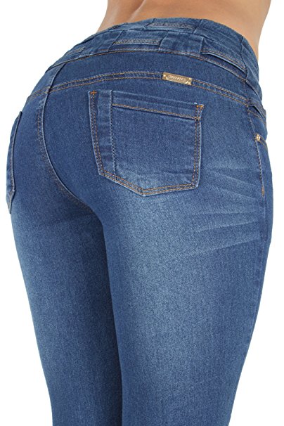 Q174 - Colombian Design, Butt Lift, Levanta Cola, Mid Waist Sexy Skinny Jeans