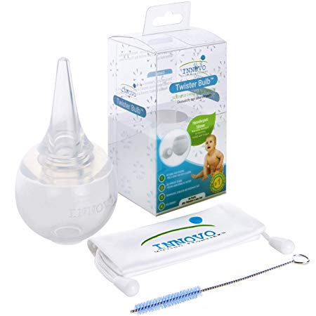 Innovo Hospital Grade Silicone Twister Bulb Baby Ear Syringe and Nasal Aspirator, Snot Sucker and Mucus Sucker, Non-Toxic Nasal Ear Bulb, Cleanable and Reusable