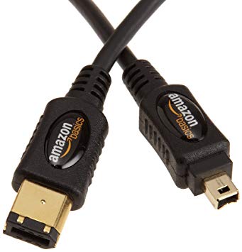 AmazonBasics IEEE 1394 4-Pin to 6-Pin FireWire Cable - 6 feet (1.8 Meters)