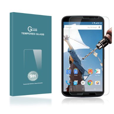 EliteGlass® Google Nexus 6 Armor Tempered Glass Screen Protector, Nexus 6 Screen Protector 0.3mm Thickness 9H Hardness Anti-Scratch Anti-explosion Lifetime Warranty