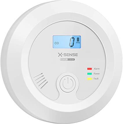 X-Sense Carbon Monoxide Alarm Detector, Replaceable Battery-Operated CO Alarm Detector with Digital Display, CO03B