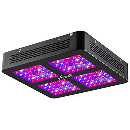 KINGBO Dual Optical Lens-Series 600W LED Grow Light Full Spectrum for Indoor Plants Veg and Flower (2 Switches, 12-Bands)
