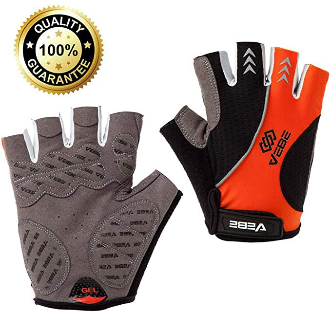 VEBE Bicycle Gloves Half Finger Short Mountain Exercise Bike Gloves Anti-Slip MTB Cycling Gloves for Men