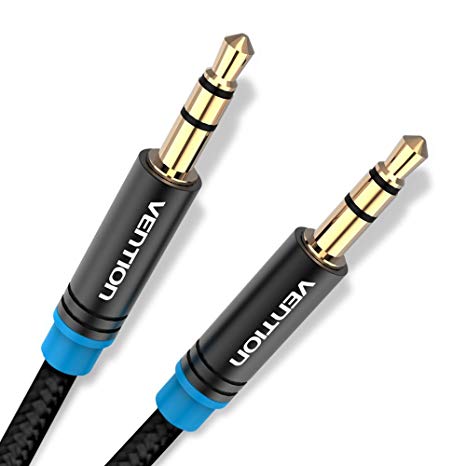 Vention Aux Cable 3.5mm Audio Cable 3.5 mm Jack Male to Male Aux Cable for Car iPhone 7 Headphone Stereo Speaker Cable Aux Cord (5Ft/1.5m, Black)