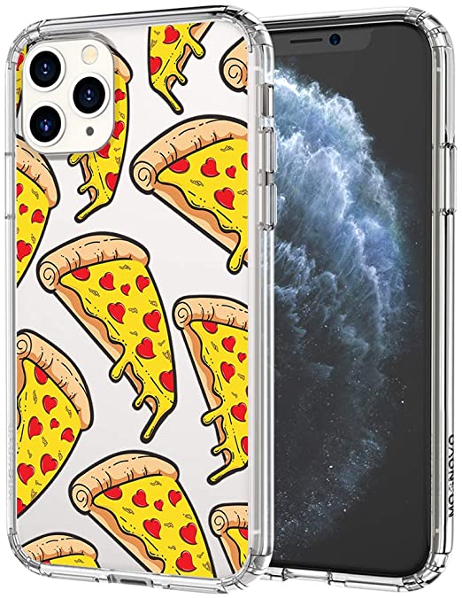 MOSNOVO iPhone 11 Pro Case, Pizza Pattern Clear Design Transparent Plastic Hard Back Case with TPU Bumper Protective Case Cover for Apple iPhone 11 Pro (2019)