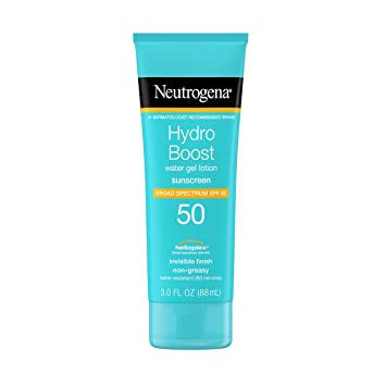 Neutrogena Hydro Boost Water Gel Non-Greasy Moisturizing Sunscreen Lotion with Broad Spectrum SPF 50, Water-Resistant, 3 fl. Oz