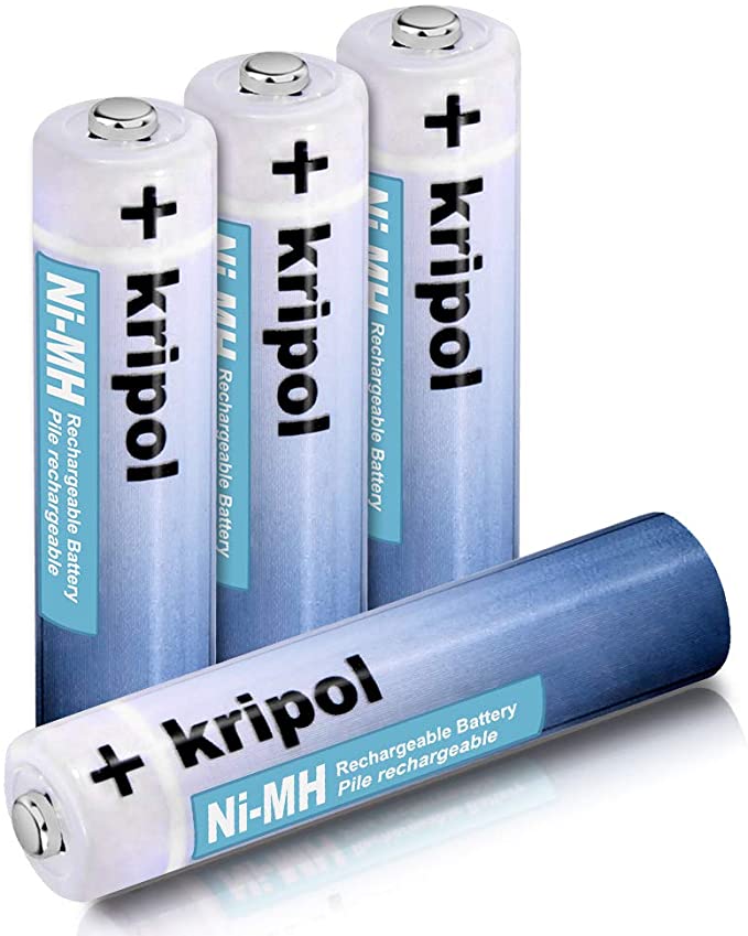 4 Pack AAA NIMH Rechargeable Batteries，KRIPOL 1000mAh 1.2V Replacement Battery for Panasonic Cordless Phone,1500 Cycle Charge Replacement Battery