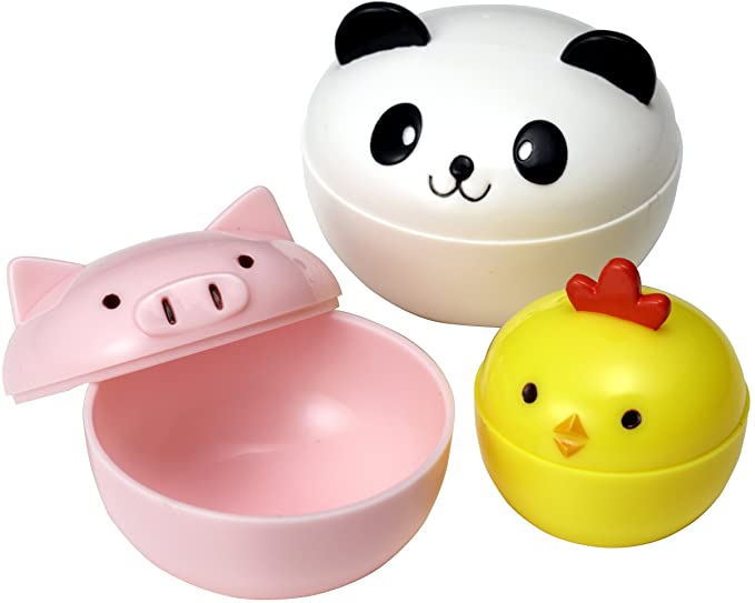 CuteZCute Mayo Cups for Bento Box Lunch, Mini, Panda, Chick and Pig