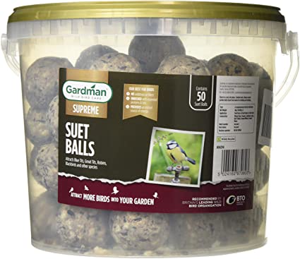 Gardman Energy Suet Fat Balls 50 Tub Bird Food, Natural, 27 x 27 x 21 cm
