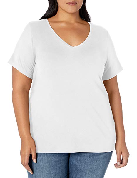 Amazon Essentials Women's Plus Size Short-Sleeve V-Neck T-Shirt