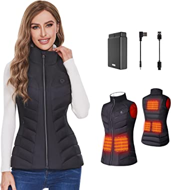 Heated Vest for Women with Battery Lightweight Womens Body Warmer Heated Gilet Slim Fit Fleece Electric Heated Coat