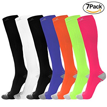 ULTPEAK Nurse Compression Socks Women Men 20-30mmHg - 5/7 Pairs Graduated Compression Stockings For Athletic Sports, Running, Medical, Travel, Pregnancy, Shin Splints