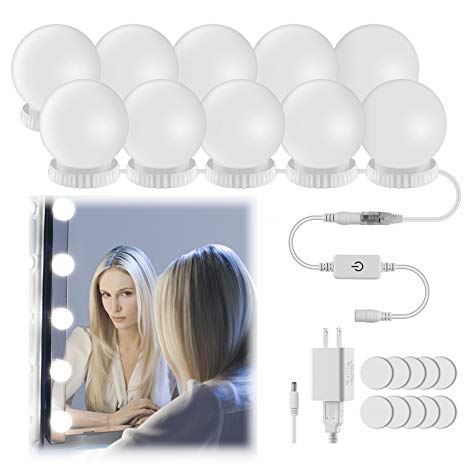 Vanity Mirror Lights,Elitlife Hollywood Style LED Makeup Mirror Lights Kit with 7000K Dimmable Bulbs and Touch Dimmer for Makeup Vanity Table Set in Dressing Room (Mirror Not Include)