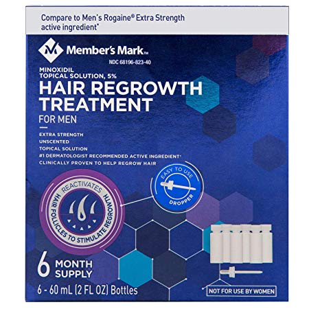 Minoxidil 5%, 6 Months Supply, Extra Strength Hair Loss Regrowth Treatment for Men Compare to Rogaine, 2 oz (Set of 6)