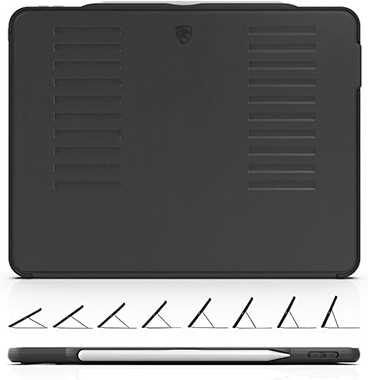 The Alpha Case - 2020 iPad Pro 12.9 inch 4th Gen (New Model) - Very Protective But Thin   Convenient Magnetic Stand   Sleep/Wake Cover - ZUGU CASE (Black)