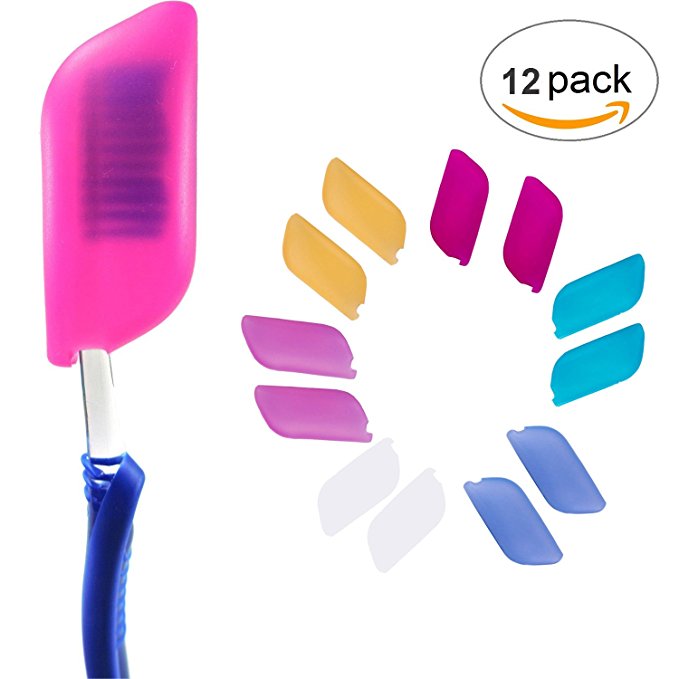 V-TOP Silicone Toothbrush Cover Case Pack of 12, Great for Home and Outdoor