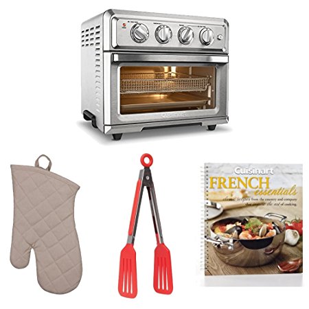 Cuisinart TOA60 Air Fryer Toaster Oven   Oven Mitt, Flipper Tongs and Cookbook