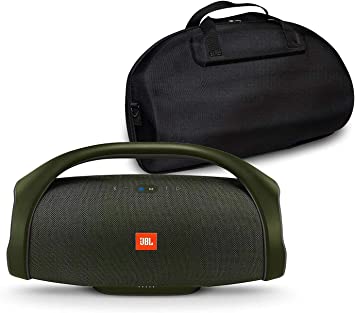 JBL Boombox Portable Bluetooth Waterproof Speaker Bundle with Hardshell Storage Case - Forest Green