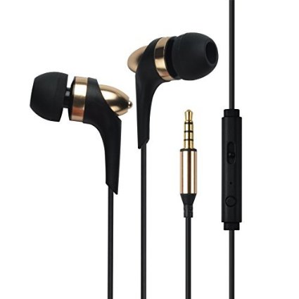 Francois et Mimi In-Ear 3.5mm Aux Hi-Fidelity Headphones Earbuds CH-08, Gold