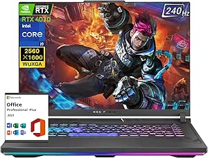 ASUS 2024 ROG Strix G16 Gaming Laptop, Intel 24-Core i9-14900HX, 64GB DDR5, 1TB SSD, GeForce RTX 4070, 16” ROG Nebula Display 16:10 QHD 240Hz, Wi-Fi 6E, Windows 11 Pro, with Office Lifetime License