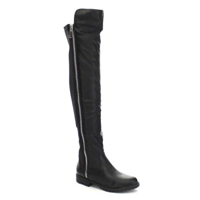 Bamboo Monterey-05 Women's Stretch Back Side Zipper Low Heel Over The Knee Boots