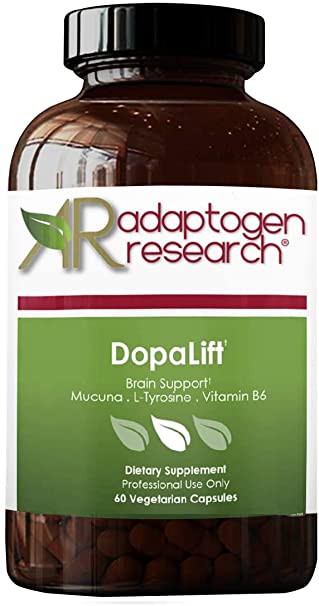 DopaLift | Natural Production of Dopamine | Brain Support with Mucuna Pruriens, L-Tyrosine, Vitamin B6 | 60 Vegetarian Capsules | Adaptogen Research