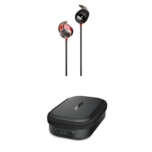 Bose SoundSport Pulse Wireless Headphones, Power Red (With Heartrate Monitor)    Charging Case