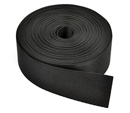 Cosmos ® 1 1/2 Inches Wide 10 Yards Black Nylon Heavy Webbing Strap with Cosmos Fastening Strap