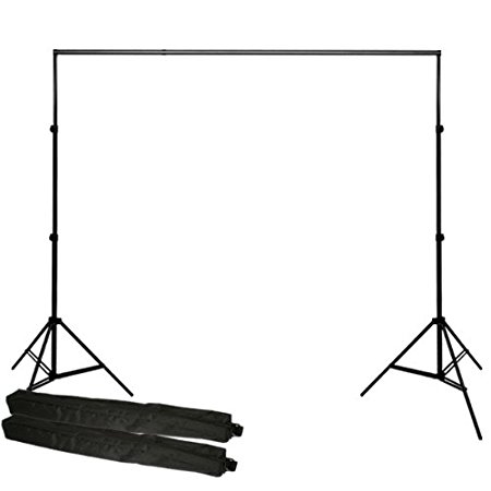 PBL Backdrop Background Support Stand System Photography Studio Video 10x12 (feet) Heavy Duty Background Stands with Metal Locking Collars, Not Plastic, Spring Loaded Newly Patented 12ft Cross Bar Steve Kaeser Photographic Lighting & Accessories
