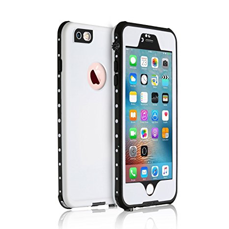 Waterproof Case for iPhone 6/6s, [NEW ARRIVAL] Merit Knight Series IP68 Certified Shockproof Snowproof Dirtpoof Protective Case 4.7 Inch (White)