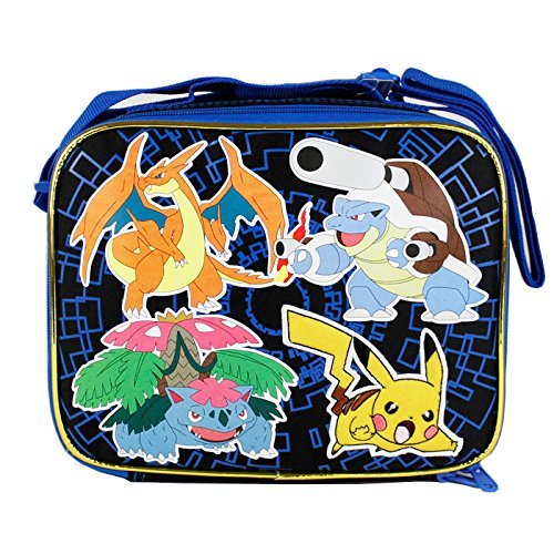 New Arrive 2015 Pokemon Pikachu Black & Blue School Lunch Bag