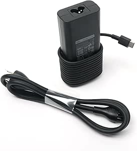 Dell 65W USB C Laptop Charger,Latitude 5500 5501 5510 5511 5520 5521 5530 5531 5540 AC Adapter with 3ft Power Cord, Black, HA65NM190