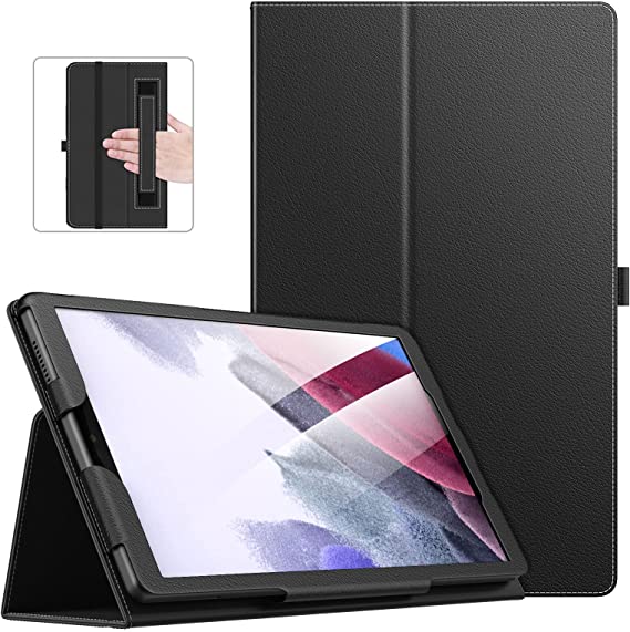 MoKo Case Compatible with Samsung Galaxy Tab A7 Lite 8.7 Inch (SM-T225/T220/T227), Slim Lightweight PU Tablet Shell Cover Stand Case Fit Samsung Galaxy Tab A7 Lite 8.7 2021 Tablet - Black