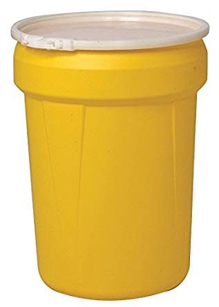 Eagle 1601 Lab Pack Drum with Plastic Lever-lock, 30 Gallon,21-1/8" OD x  28-1/2" Height, Yellow